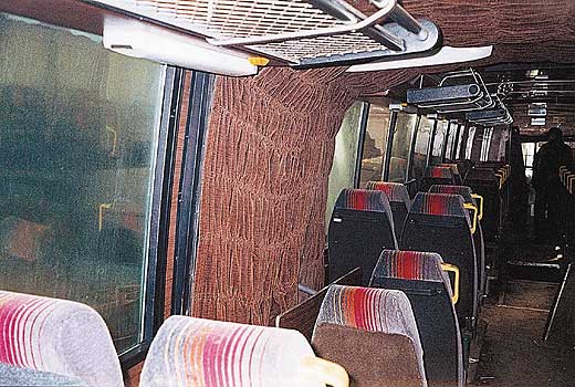 В салоне отремонтированого автобуса